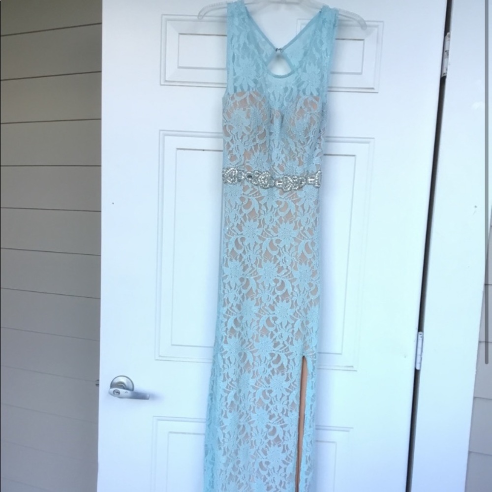 Ice Blue Lace Prom Dress💙